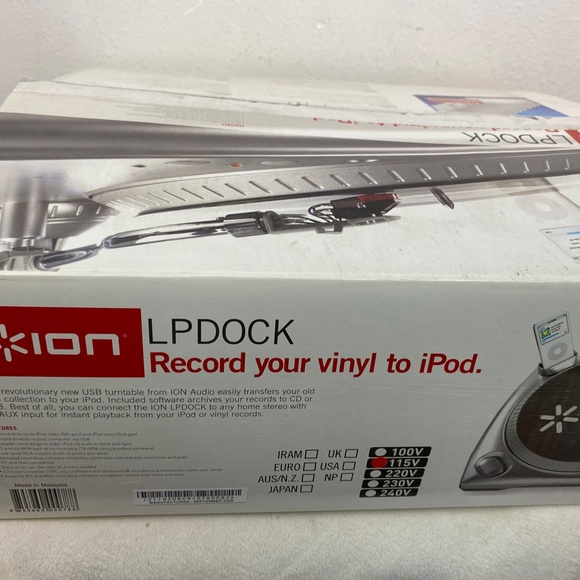 ION LP Dock USB Turntable LP to digital converter, USB-IPOD-Recording IN Box - Picture 17 of 17